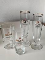 Alfa bier Edel Pils met zwarte rand rond Alfa.Meer glaze, Overige merken, Glas of Glazen, Gebruikt, Ophalen of Verzenden