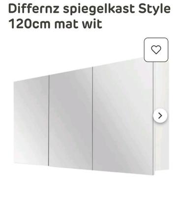 Spiegelkast Differnz Style 120cm (hoekje af) beschikbaar voor biedingen