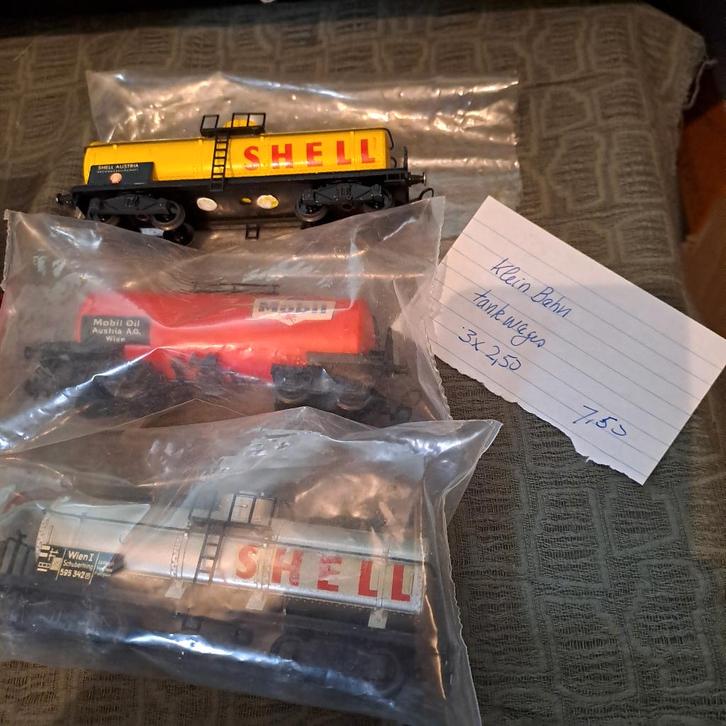 Klein Bahn tankwagens voor een prikkie, Hobby en Vrije tijd, Modeltreinen | H0, Gebruikt, Wagon, Gelijkstroom, Overige merken
