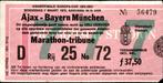 AJAX - Bayern München 7 maart 1973 Ticket Europacup, Gebruikt, Ajax, Poster, Plaatje of Sticker, Verzenden