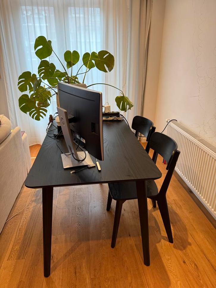 LISABO Eetkamertafel + 2 Stoelen - IKEA, Huis en Inrichting, Tafels | Eettafels, Gebruikt, 50 tot 100 cm, 100 tot 150 cm, Vier personen
