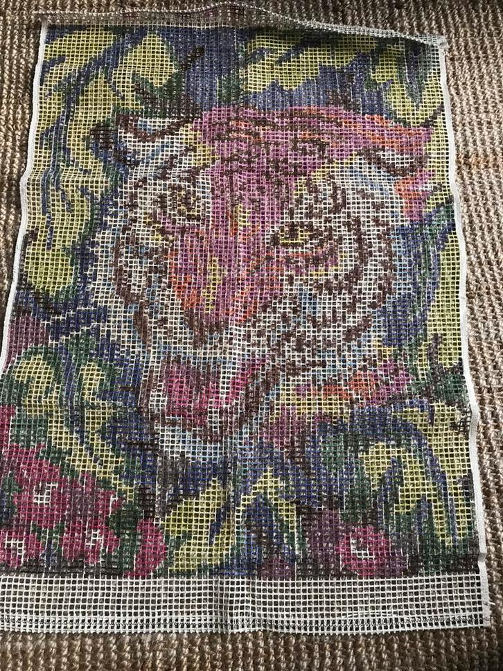 Soedan / Smyrna voorbedrukt stramien tijger wandkleed, Hobby en Vrije tijd, Breien en Haken, Nieuw, Breien of Haken, Patroon of Boek