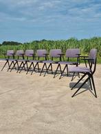 Set 7 vintage passerpunt poot Marko Holland armstoel, Ophalen, Overige kleuren, Metaal, Vijf, Zes of meer stoelen