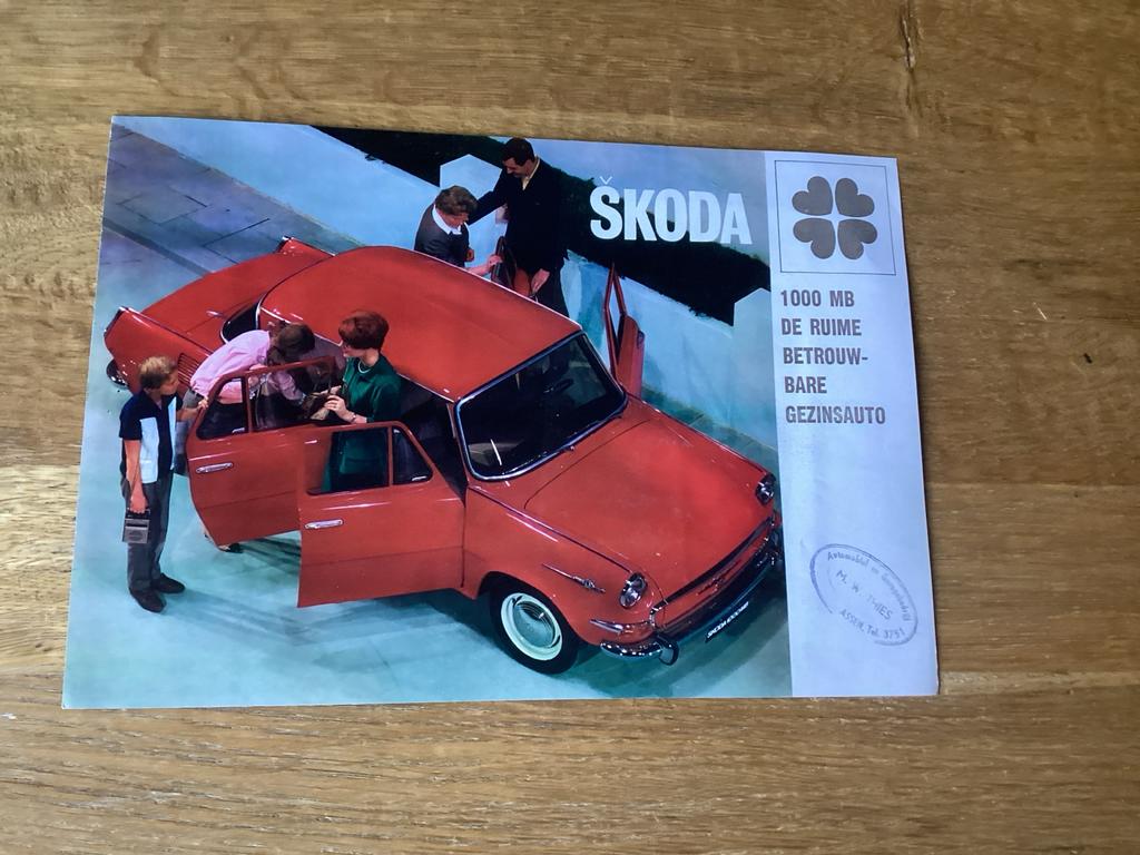 Skoda 1000 MB Brochure - Origineel, Ophalen of Verzenden, Gelezen
