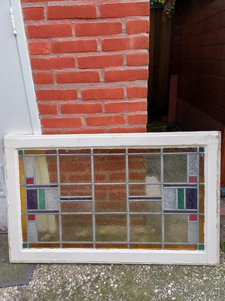 Glas in lood, Doe-het-zelf en Verbouw, Glas en Ramen, Gebruikt, Gevelraam of Ruit, Minder dan 80 cm, 80 tot 120 cm, Glas in lood