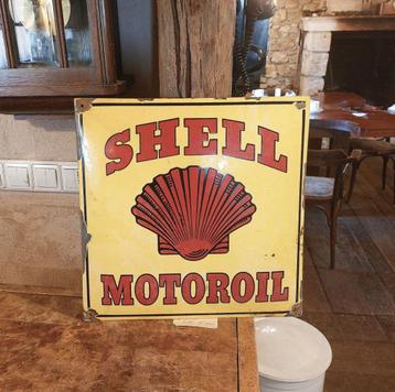 oud engelstalig geemaillerd bord van Shell,   emaille bord beschikbaar voor biedingen