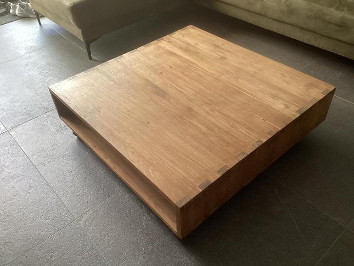 D'Bodhi Teakhouten Salontafel 100x100, Huis en Inrichting, Tafels | Salontafels, Zo goed als nieuw, Minder dan 50 cm, 100 tot 150 cm