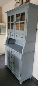 Mooie landelijke buffetkast – blauwgrijs, Ophalen, Gebruikt, 100 tot 150 cm, Brocante Landelijke stijl