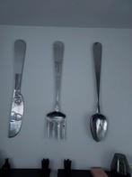 Grote zilverkleurige bestek decoratie voor aan de muur, Ophalen, Gebruikt
