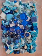 Mozaïek mozaieksteentjes mix blauw aqua wit luxe,  1 kilo, Hobby en Vrije tijd, Knutselen, Ophalen of Verzenden, Nieuw, Materiaal