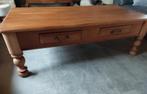 Mooie landelijke houten salontafel met lades., Ophalen, 100 tot 150 cm, 50 tot 100 cm, Landelijk