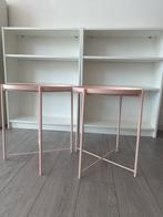 2 Roze Bijzet tafels zo goed als nieuw, Minder dan 55 cm, Rond, Zo goed als nieuw, Ophalen
