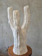 Zeer grote boomstronk vaas keramiek wit 50 cm, Wit, Aardewerk of Porselein, Ophalen of Verzenden, Zo goed als nieuw