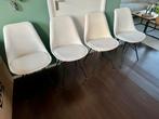 4 eettafel kuipstoelen - Ecru/ gebroken wit, Huis en Inrichting, Stoelen, Ophalen, Wit, Zo goed als nieuw, Vier