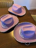 3 Paarse Cowboyhoeden - Themafeest/Carnaval, Ophalen of Verzenden, Nieuw, Carnaval, Accessoires