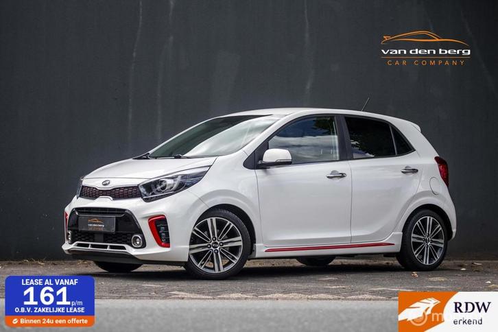 Kia Picanto 1.2 CVVT GT-Line stoel- en stuur verw, leer, Auto's, Kia, Bedrijf, Te koop, Picanto, ABS, Achteruitrijcamera, Airconditioning