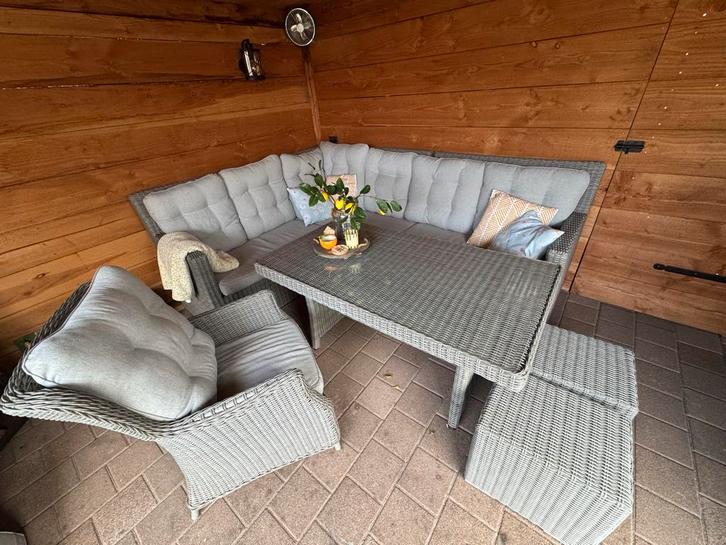 Luxe Lounge Diner Set - Wicker, Tuin en Terras, Tuinsets en Loungesets, Zo goed als nieuw, Loungeset, Wicker, Meer dan 8 zitplaatsen