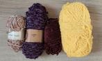 300 gram chenille velvet garen Go handmade paars bruin geel, Ophalen of Verzenden, Zo goed als nieuw, Breien of Haken, Wol of Garen