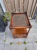 Bijzettafel met twee lades, hout met leer ingelegd, Antiek en Kunst, Antiek | Meubels | Tafels, Ophalen