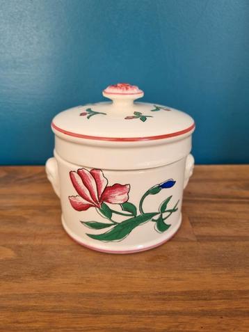 Vintage Foie Gras Potje met Bloemen beschikbaar voor biedingen