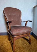 6 oude eiken houten fauteuils met armleuning, Huis en Inrichting, Ophalen, Hout, Gebruikt, Minder dan 75 cm