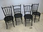 Set van 4 ronde zwarte thonet-stijl stoelen, Niet ingevuld, Gebruikt, Niet ingevuld, Niet ingevuld