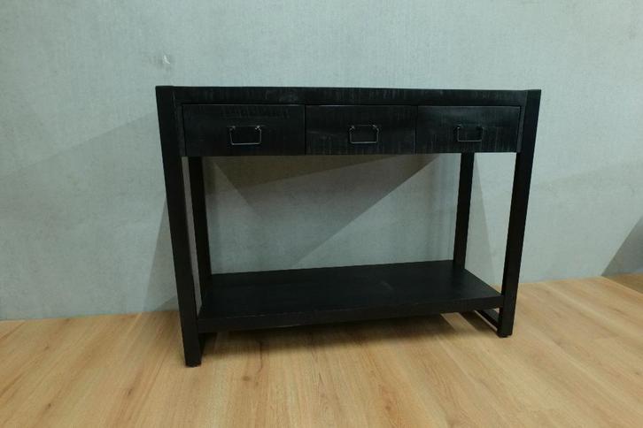 Sidetable NIEUW Zwart mangohout 100 en 120cm, Huis en Inrichting, Tafels | Sidetables, Nieuw, 25 tot 50 cm, 100 tot 150 cm, Rechthoekig