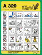 Safetycard Gulf Air A320, Verzamelen, Ophalen of Verzenden, Gebruikt, Kaart, Foto of Prent