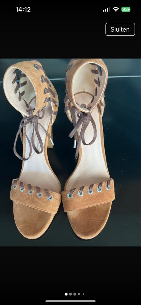 Cognac Pumps met Enkelband - Maat 39, Ophalen of Verzenden, Zo goed als nieuw, Bruin, Pumps