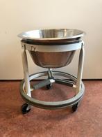 RVS waskom op stalen verrijdbaar onderstel, Niet ingevuld, Gebruikt, Niet ingevuld, Ophalen of Verzenden