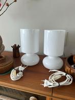 Vintage IKEA Tafellampjes Lykta Wit Glas - Set van 2, Ophalen of Verzenden, Gebruikt, Glas, Minder dan 100 cm