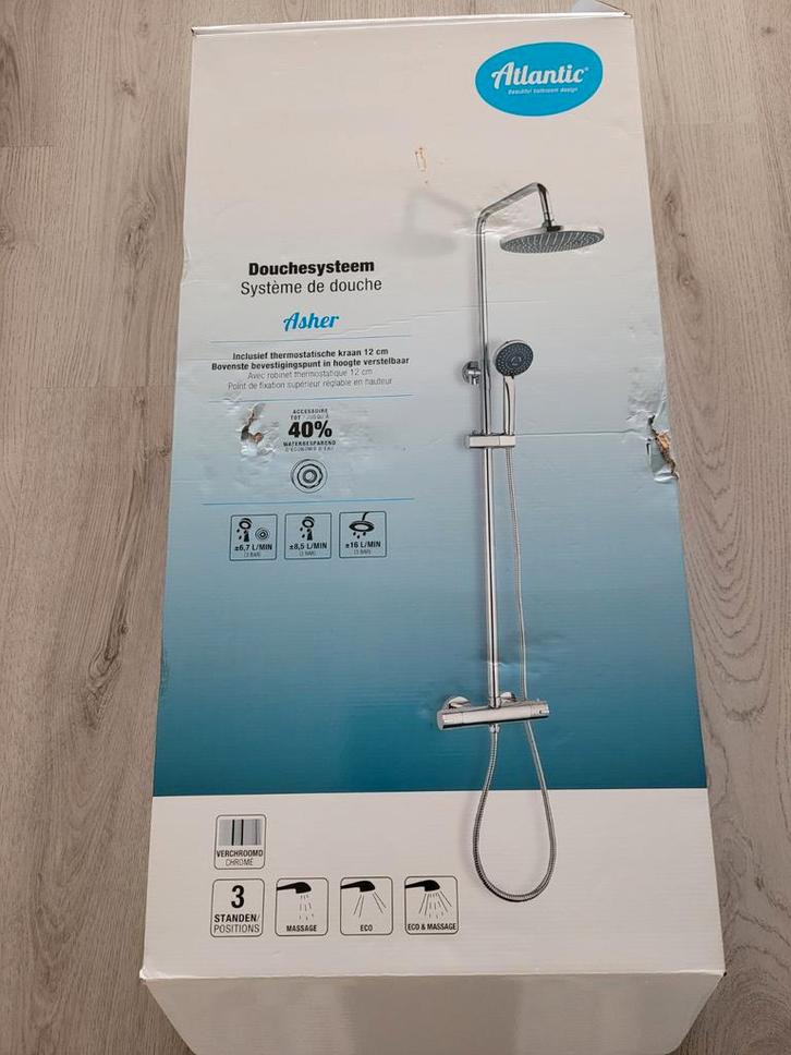 Nieuw Atlantic Douchesysteem, Doe-het-zelf en Verbouw, Sanitair, Nieuw, Douche, Chroom, Ophalen of Verzenden