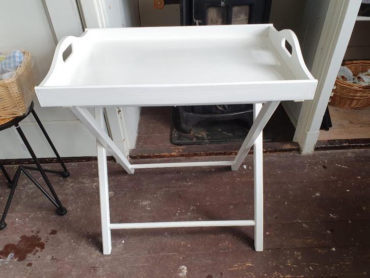 Dienblad op standaard / butlertray, Huis en Inrichting, Woonaccessoires | Dienbladen, Zo goed als nieuw, Hout, Rechthoekig, Ophalen