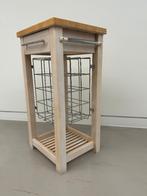 Nieuwe Keukentrolley met Snijplank - Wijnrek voor 12 flessen, Ophalen, Minder dan 55 cm, Landelijk modern, Nieuw