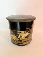 Oud blik met decoratie van kraanvogels, Ophalen of Verzenden, Gebruikt, Overige