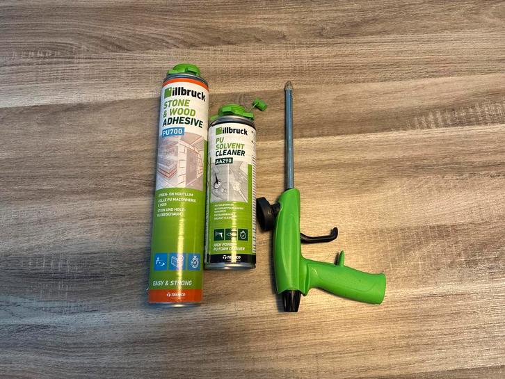 Illbruck PU Steenlijm + Reiniger + Pistool, Doe-het-zelf en Verbouw, Verf, Beits en Lak, Nieuw, Minder dan 5 liter, Wit, Ophalen