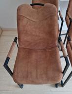 4 eetkamerstoelen cognac, Huis en Inrichting, Ophalen, Gebruikt, Stof, Vier