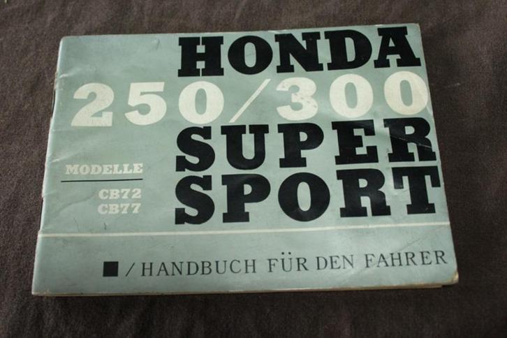 Honda 250cc CB72  300cc C77 Super sport Fahrer handbuch, Motoren, Handleidingen en Instructieboekjes, Overige merken, Ophalen of Verzenden