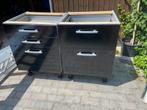 2x IKEA onderkast keuken grijs + zwarte frontjes, Huis en Inrichting, Keuken | Keukenelementen, Ophalen, Gebruikt, 50 tot 100 cm