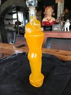 Bijzondere Glazen Fles in Vorm, Huis en Inrichting, Woonaccessoires | Vazen, 50 tot 75 cm, Geel, Ophalen of Verzenden, Glas