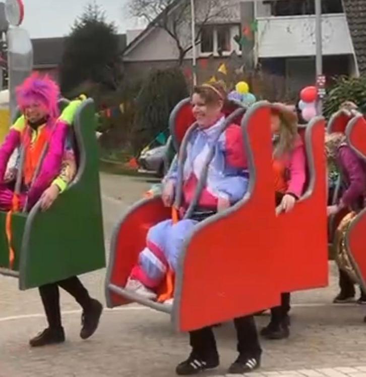 Achtbaan kostuum,  6 personen - Loopgroep, Kleding | Dames, Carnavalskleding en Feestkleding, Gedragen, Kleding, Carnaval, Ophalen