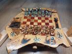 Schaakspel - Tinnen schaakstukken fraai schaakbord, Hobby en Vrije tijd, Gezelschapsspellen | Bordspellen, Ophalen of Verzenden