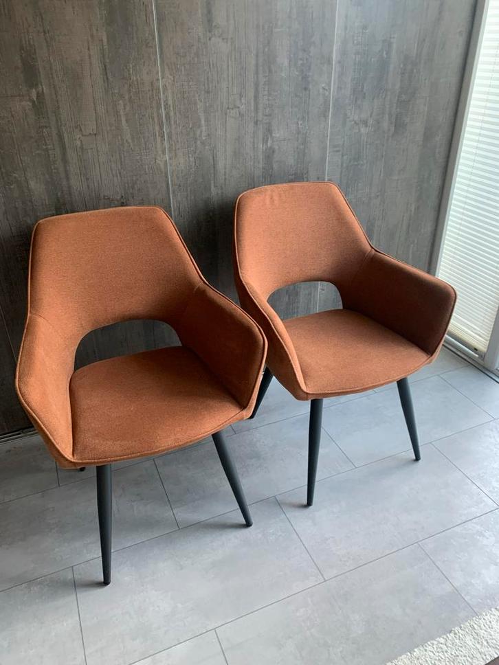 Mooie Eetkamerstoelen Set, Huis en Inrichting, Stoelen, Zo goed als nieuw, Twee, Stof, Bruin, Ophalen of Verzenden
