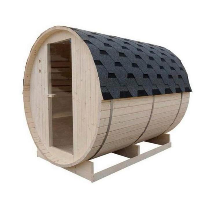 SAUNA BARREL HELEMAAL COMPLEET DIRECT LEVERBAAR OP = OP! 🚚, Sport en Fitness, Sauna, Nieuw, Complete sauna, Fins of Traditioneel