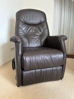 Luxe relaxfauteuil van donkerbruin leer – verstelbaar en com, Ophalen, 100 tot 125 cm, Klassiek, Leer