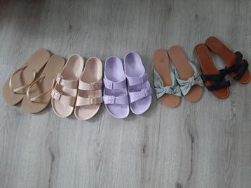 Nieuw&ZGAN!In 1 koop voor 10 euro/5 paar slippers mt 41 beschikbaar voor biedingen