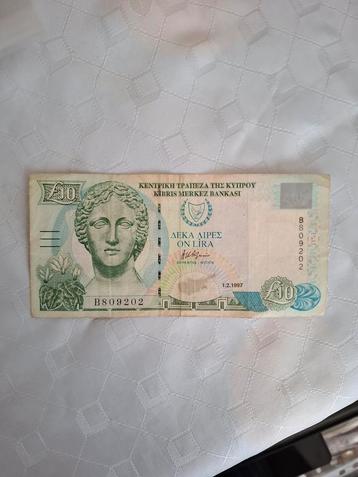 Cyprus 10 Pond Biljet - 1997 beschikbaar voor biedingen