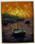 Peru. Olieschilderij  Vearano Zeilboot met witte rand avondz, Antiek en Kunst, Kunst | Schilderijen | Klassiek, Ophalen