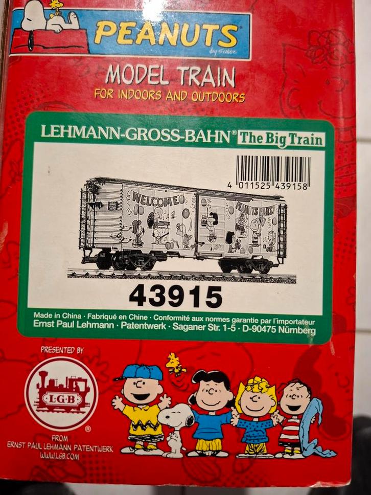 Lgb 43915 Peanuts wagon nieuw in originele verpakking, Hobby en Vrije tijd, Modeltreinen | Overige schalen, Nieuw, Wagon, Gelijkstroom