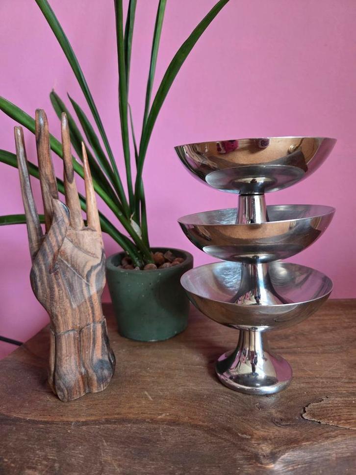 Vintage Alfra Alessi IJscoupes - Jaren 50 - RVS, Huis en Inrichting, Keuken | Servies, Zo goed als nieuw, Schaal of Schalen, Overige stijlen
